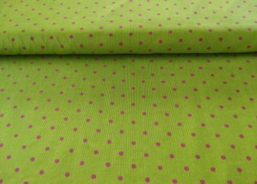 corduroy with Dots green pink